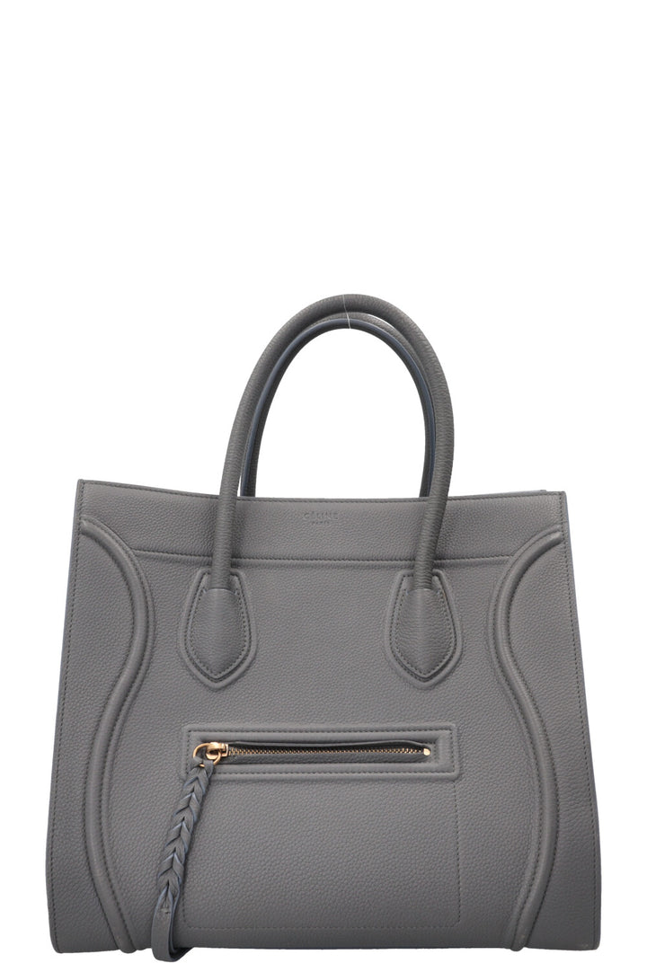 CÉLINE Sac Bagage Medium Phantom Cuir Gris