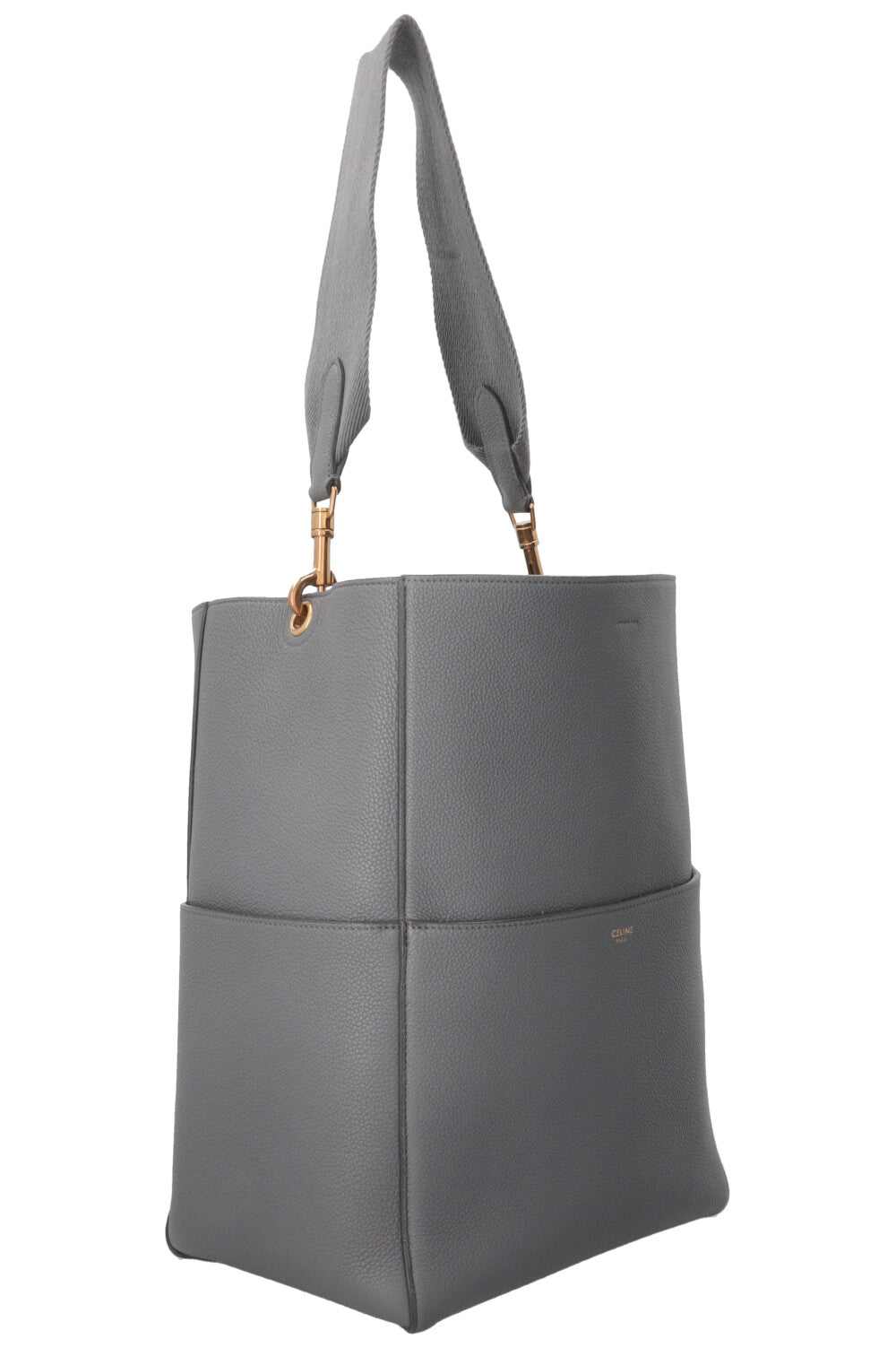 Sac CELINE Sangle moyen modèle en cuir gris