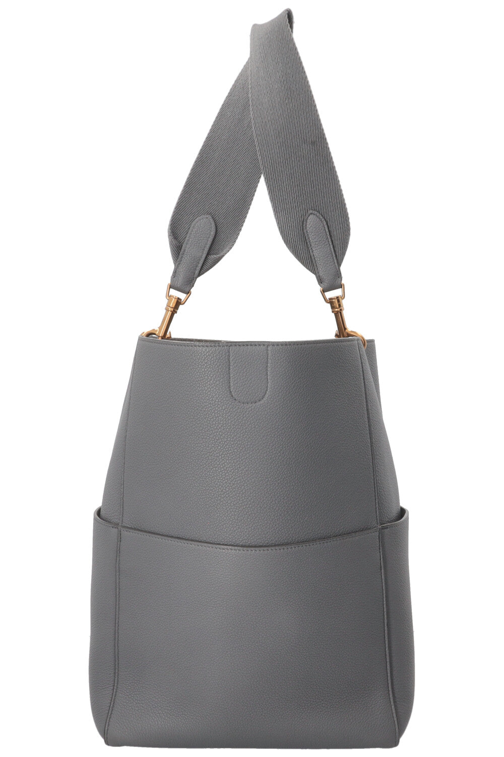 Sac CELINE Sangle moyen modèle en cuir gris