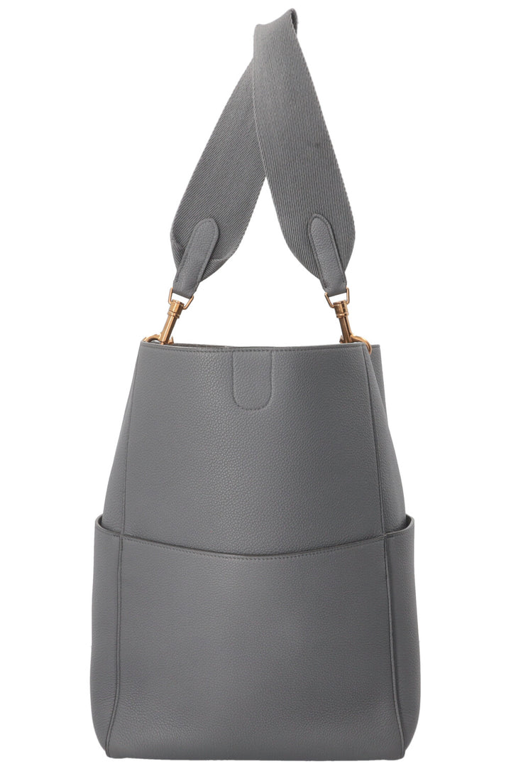 Sac CELINE Sangle moyen modèle en cuir gris
