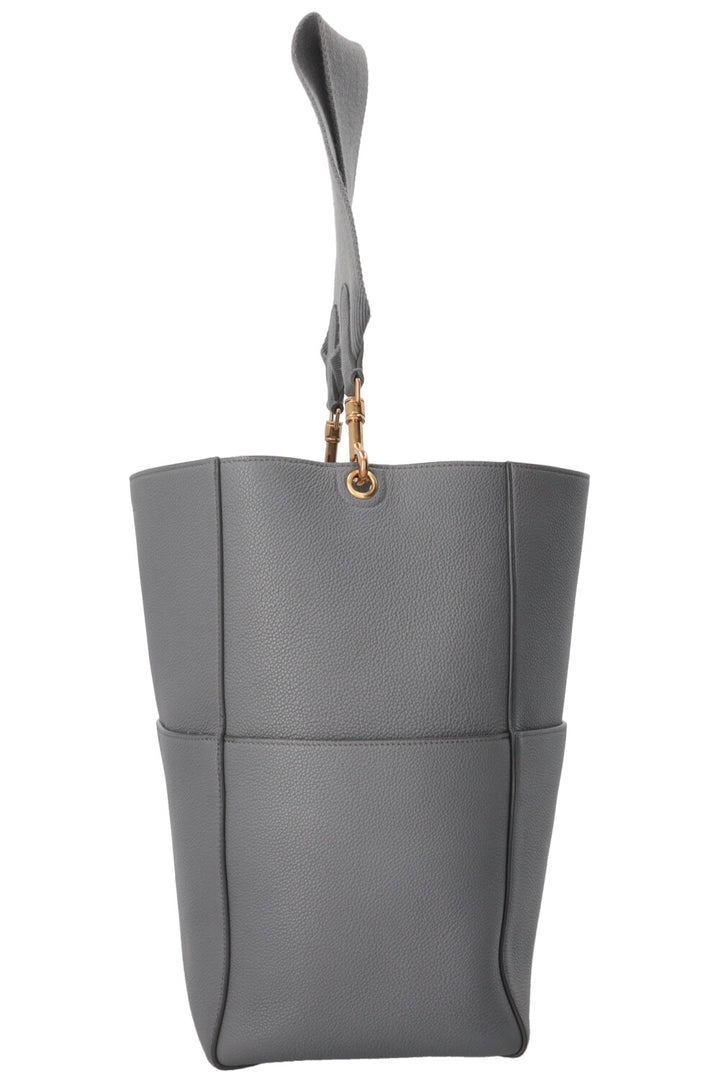 Sac CELINE Sangle moyen modèle en cuir gris