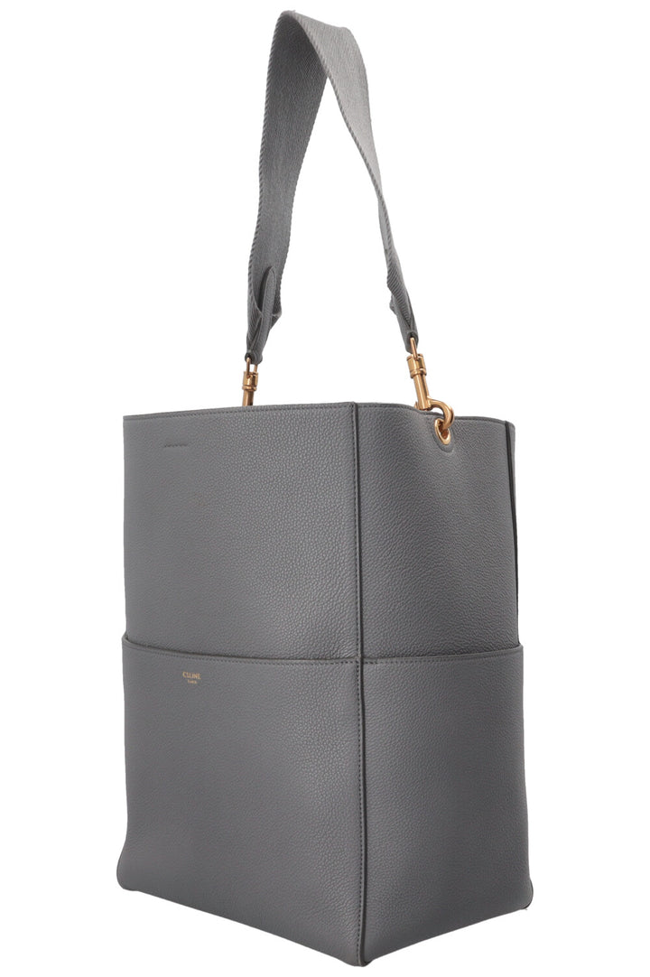 Sac CELINE Sangle moyen modèle en cuir gris