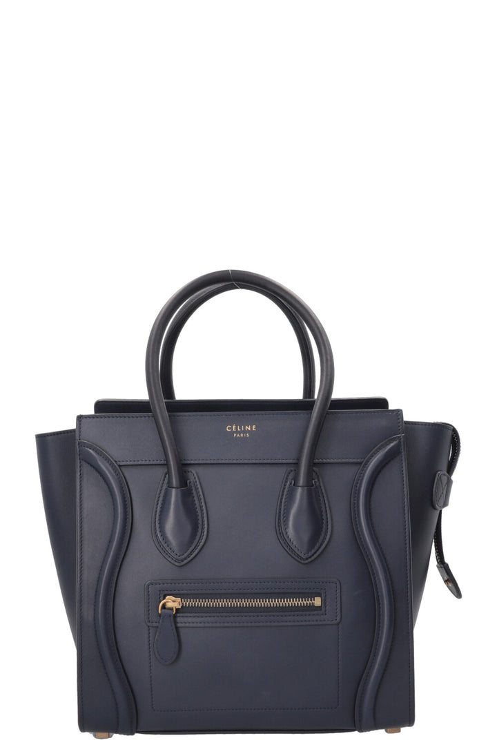 CELINE Micro Luggage Handbag Navy