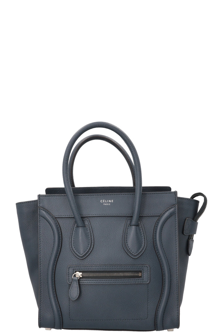 CELINE Micro Luggage Tote bleu