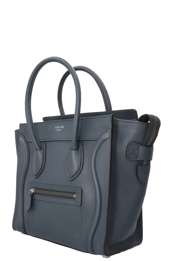 CELINE Micro Luggage Tote bleu