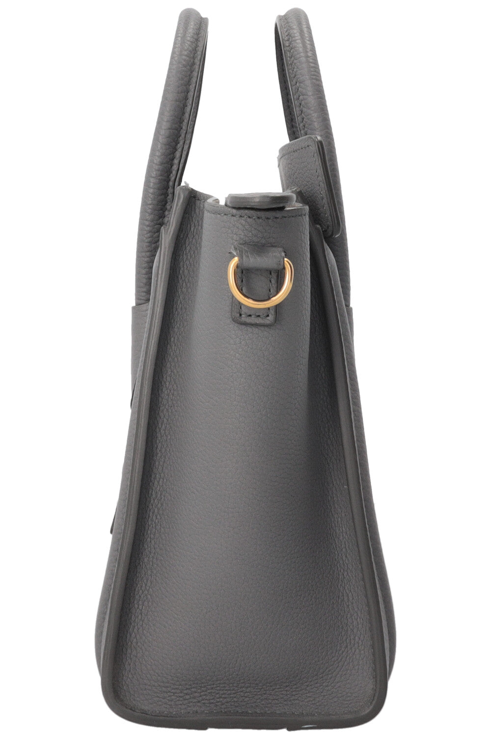 CELINE Nano Luggage en cuir gris