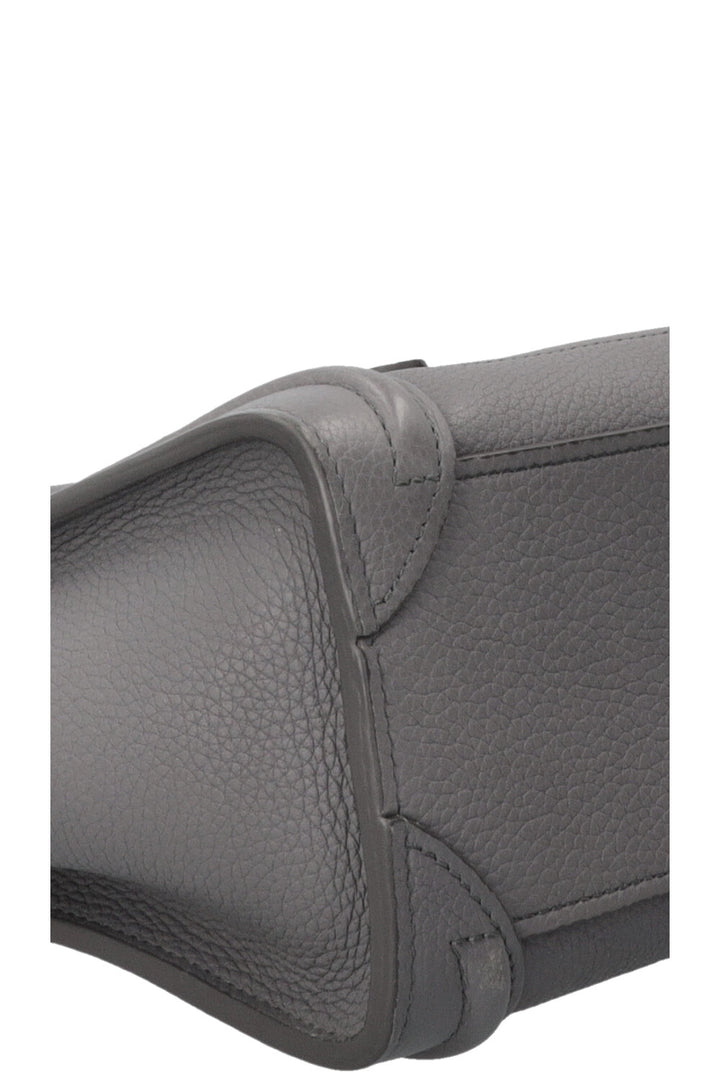 CELINE Nano Luggage en cuir gris