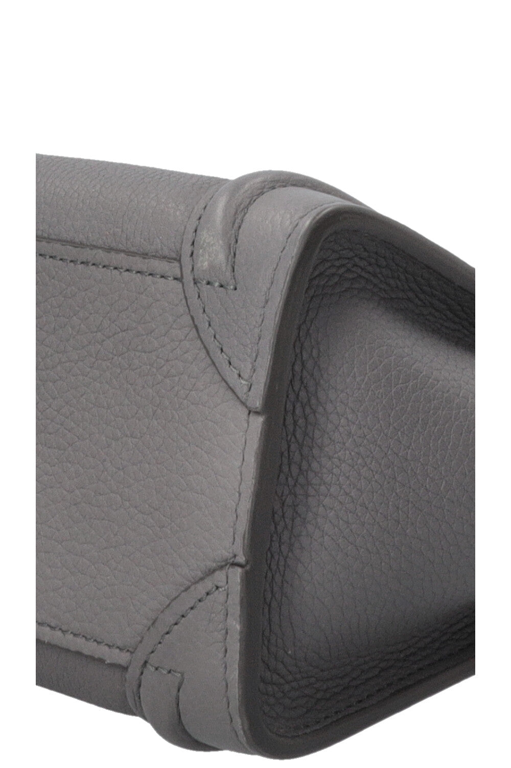CELINE Nano Luggage en cuir gris