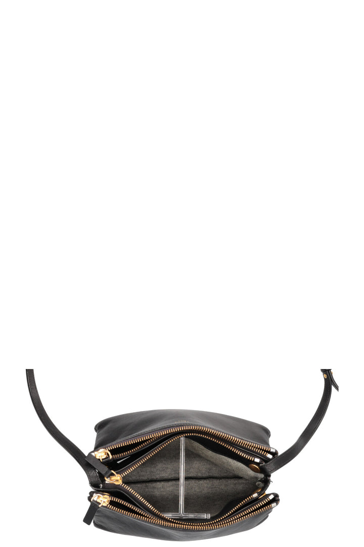 Petit sac Trio CÉLINE par Phoebe Philo en cuir d'agneau noir