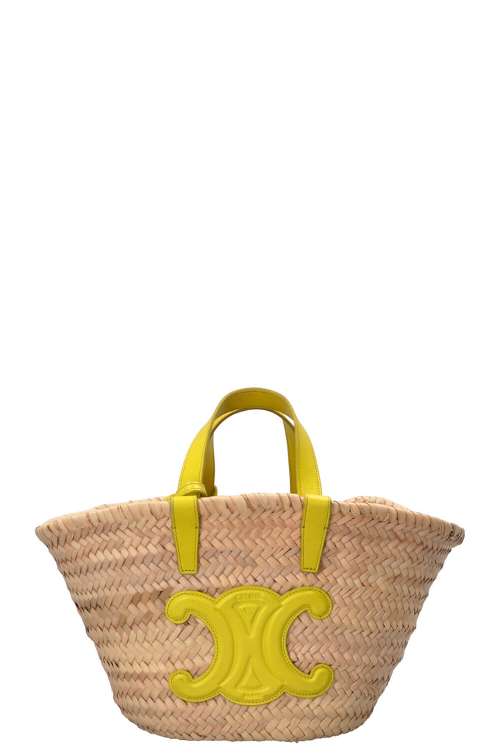 CELINE Teen Triomphe Tote Panier Raffia Leather