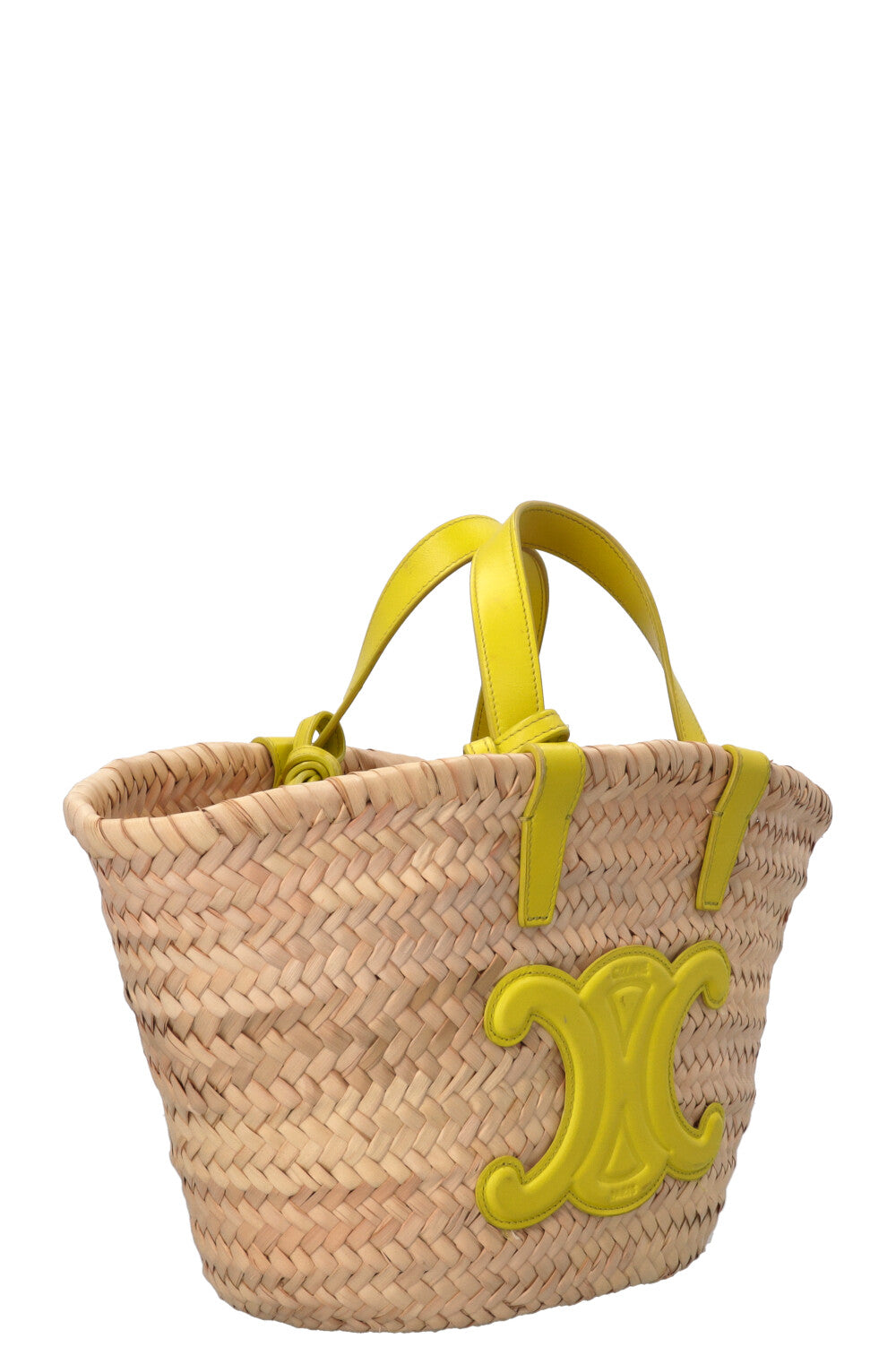 CELINE Teen Triomphe Tote Panier Raffia Leather
