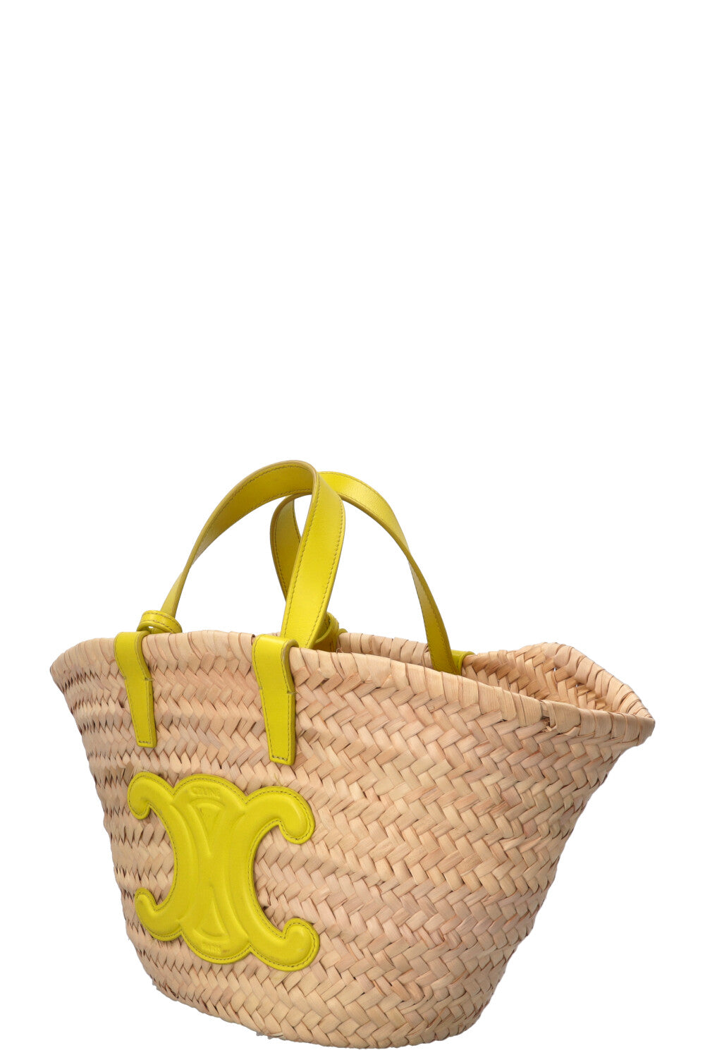 CELINE Teen Triomphe Tote Panier Raffia Leather