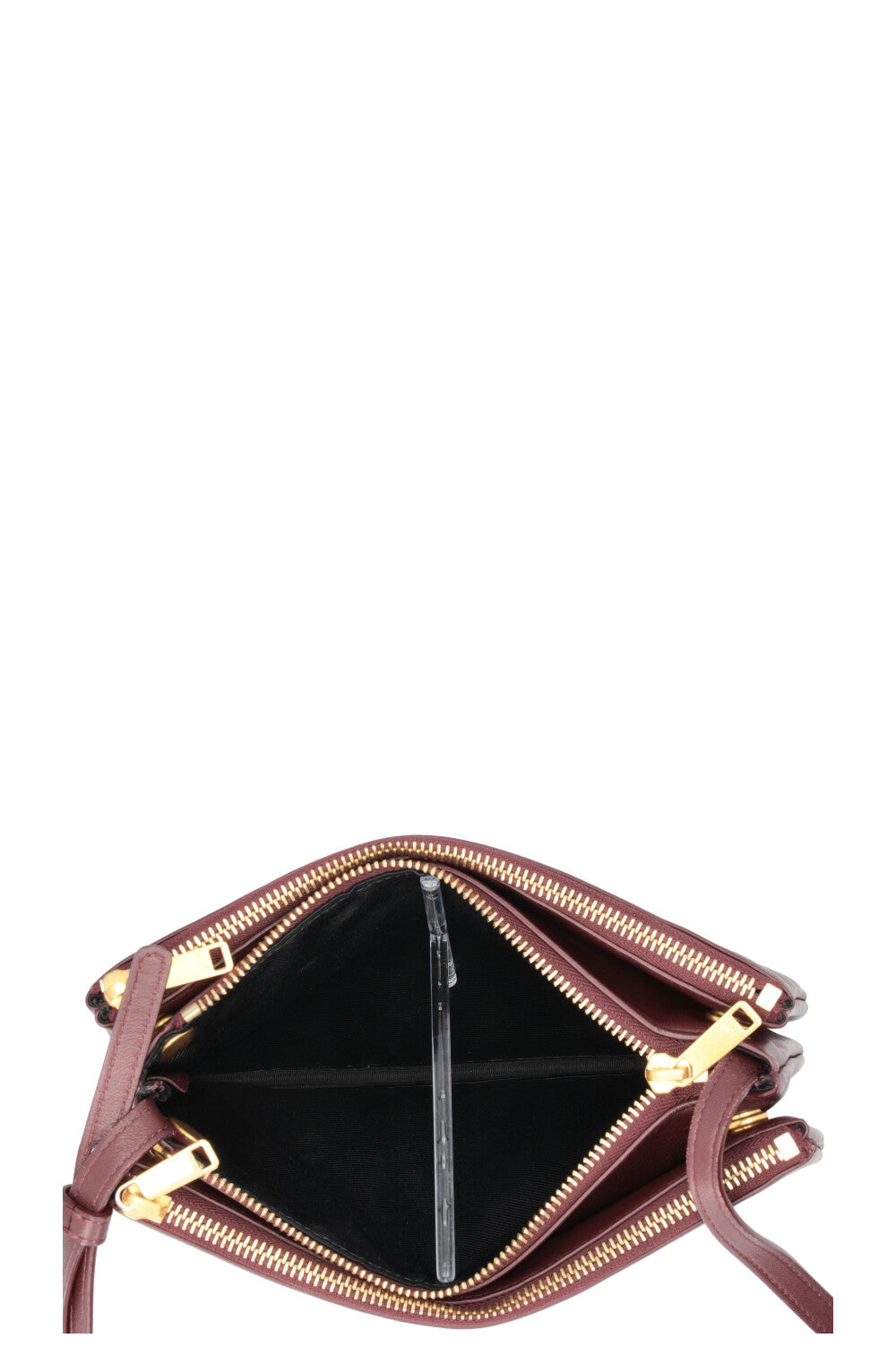 CELINE Trio Crossbody Bag Leather Bordeaux