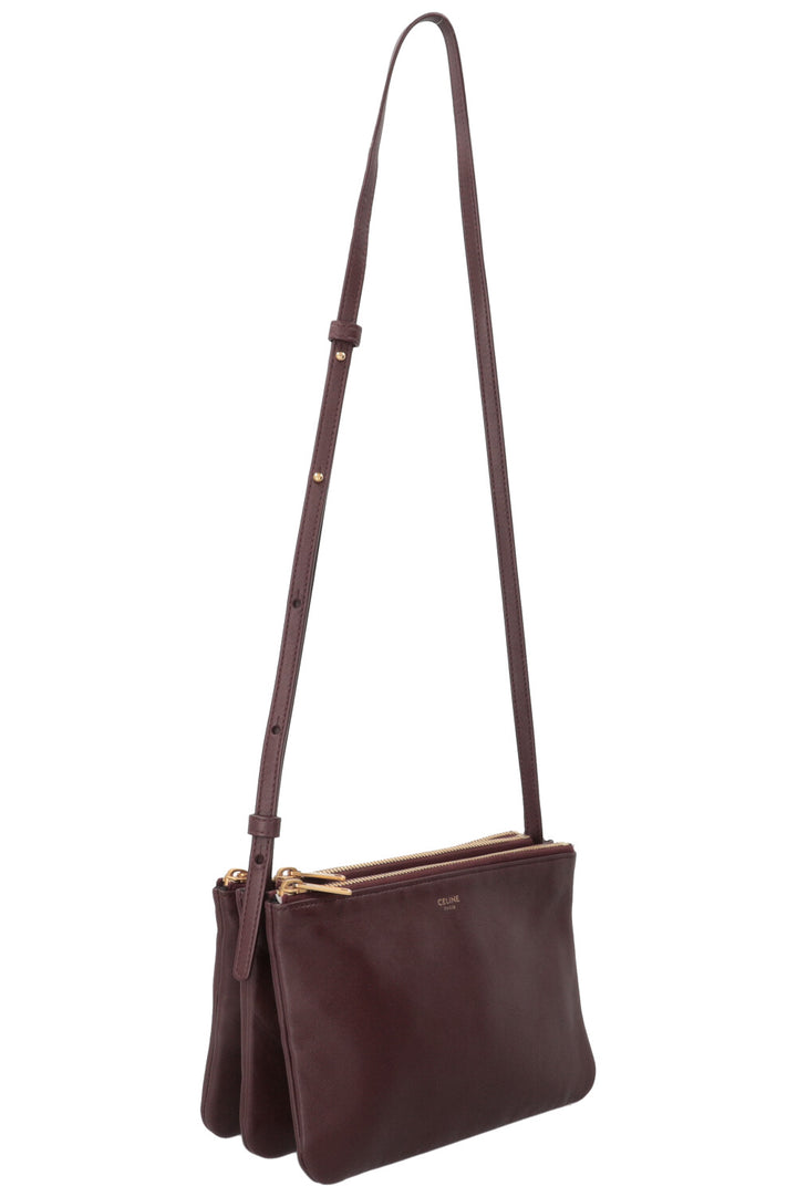 CELINE Trio Crossbody Bag Leather Bordeaux