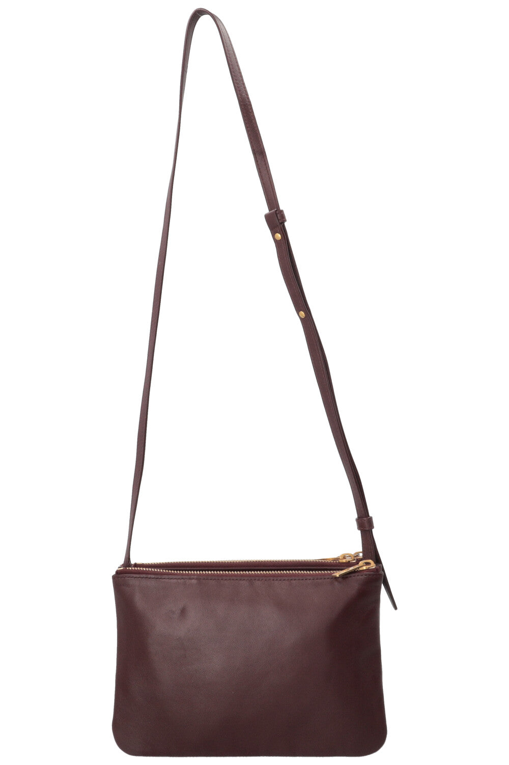 CELINE Trio Crossbody Bag Leather Bordeaux