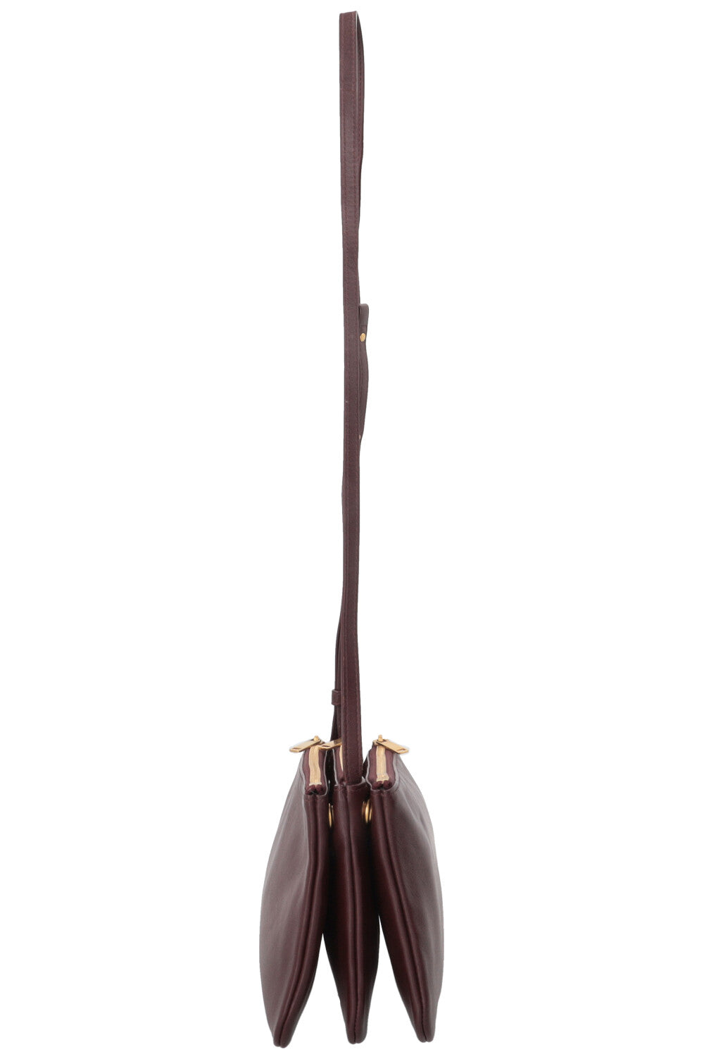 CELINE Trio Crossbody Bag Leather Bordeaux