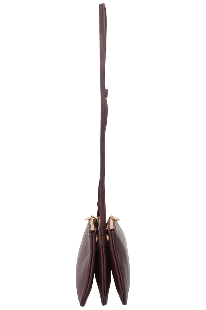 CELINE Trio Crossbody Bag Leather Bordeaux