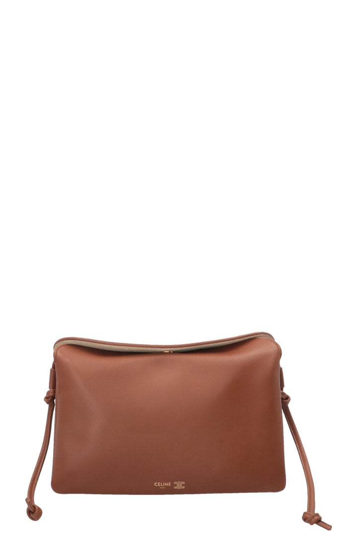 Sac bandoulière CELINE Trio en cuir cognac