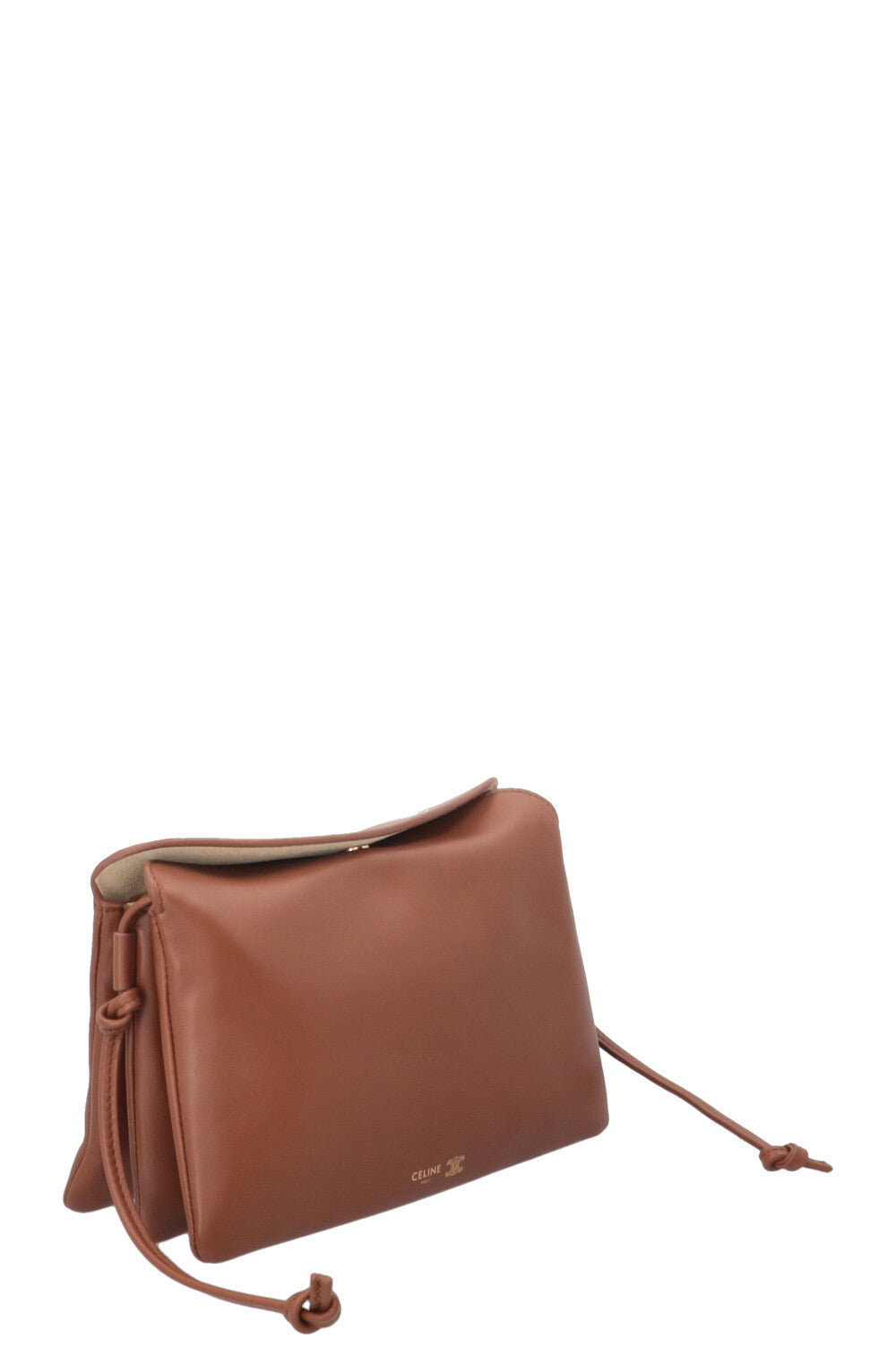 Sac bandoulière CELINE Trio en cuir cognac