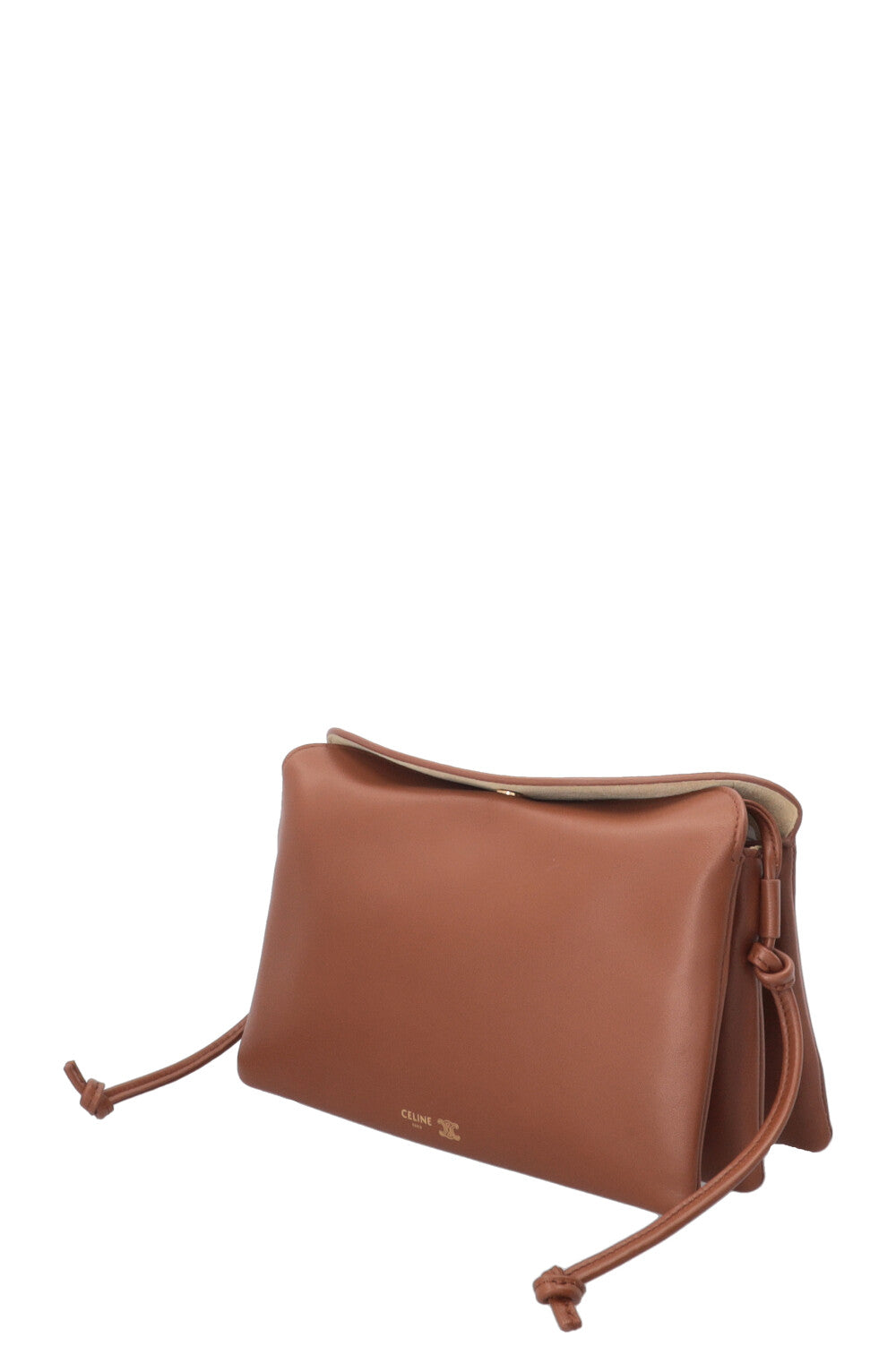 Sac bandoulière CELINE Trio en cuir cognac