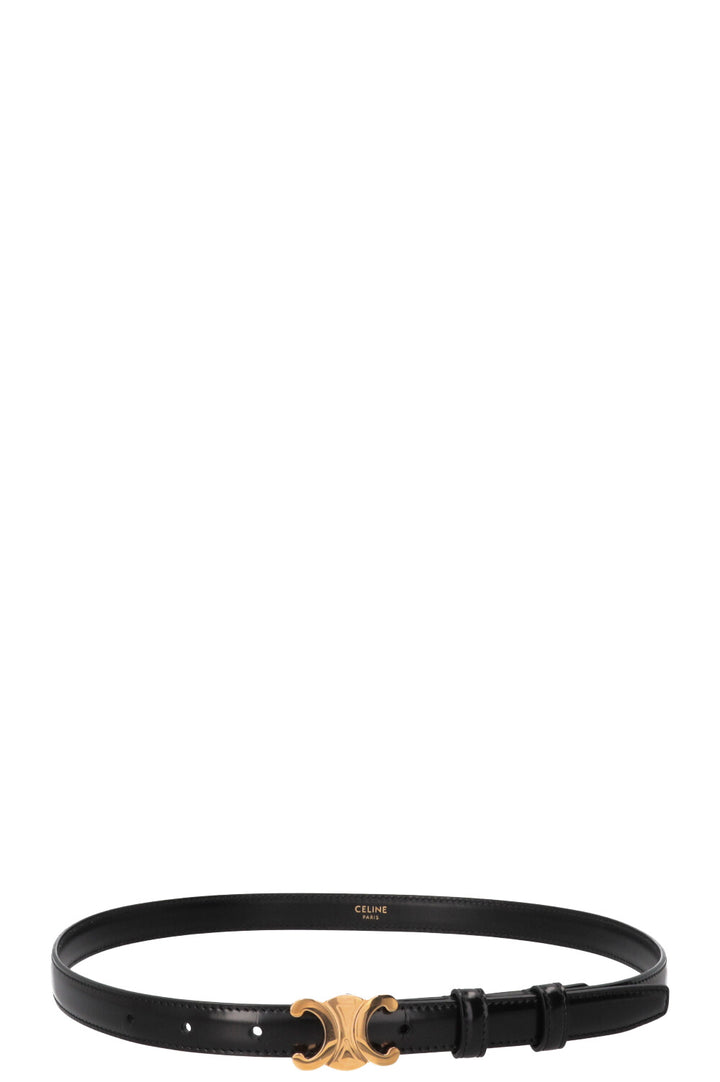 CELINE Triomphe 18mm Belt Leather Black