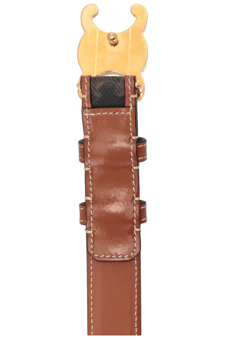 CELINE Ceinture Triomphe Toile Cuir Tan