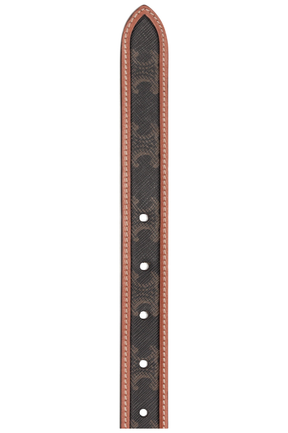CELINE Ceinture Triomphe Toile Cuir Tan