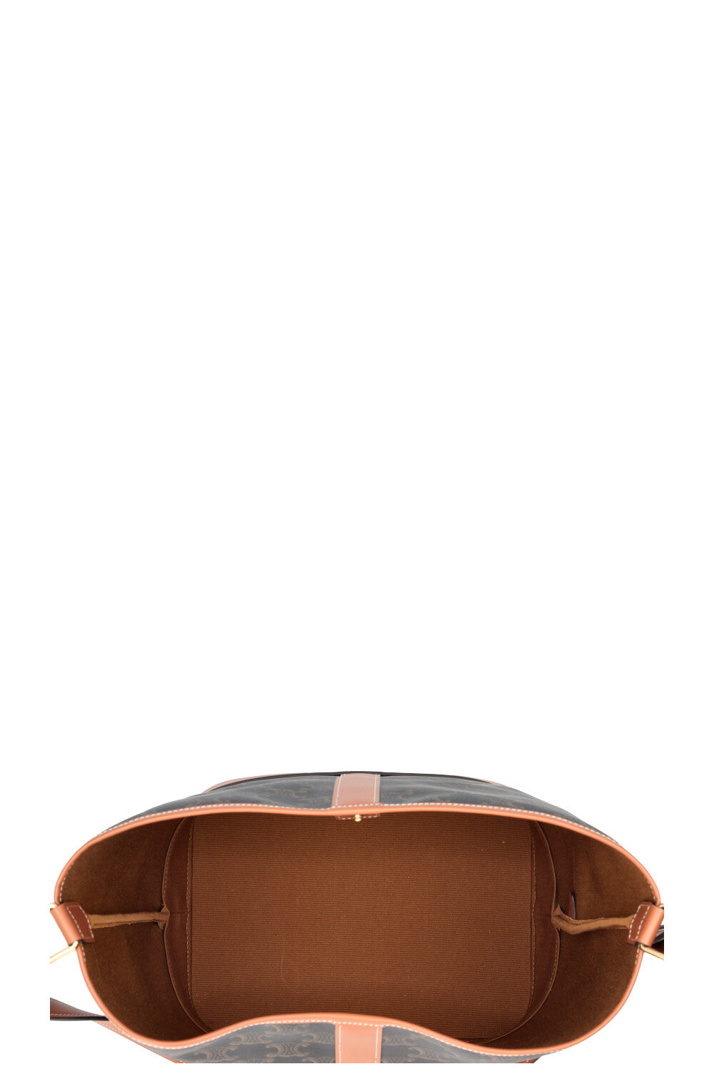 Sac seau CELINE Triomphe en toile marron
