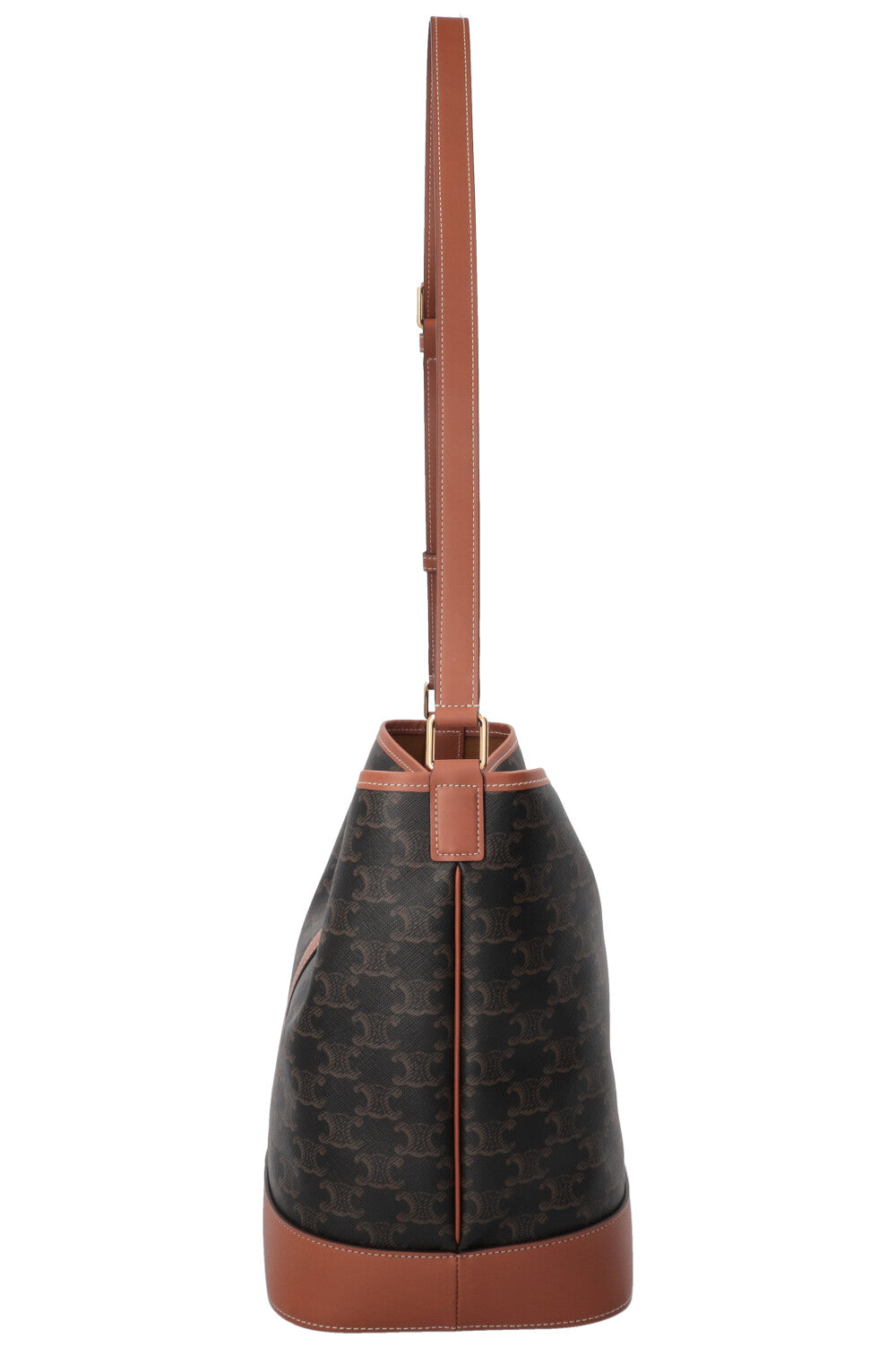 Sac seau CELINE Triomphe en toile marron