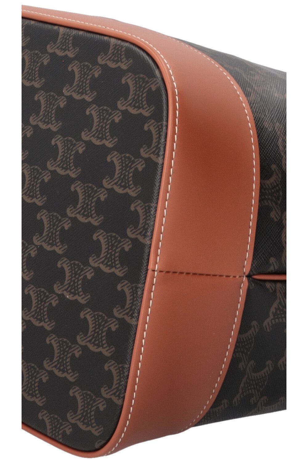 Sac seau CELINE Triomphe en toile marron