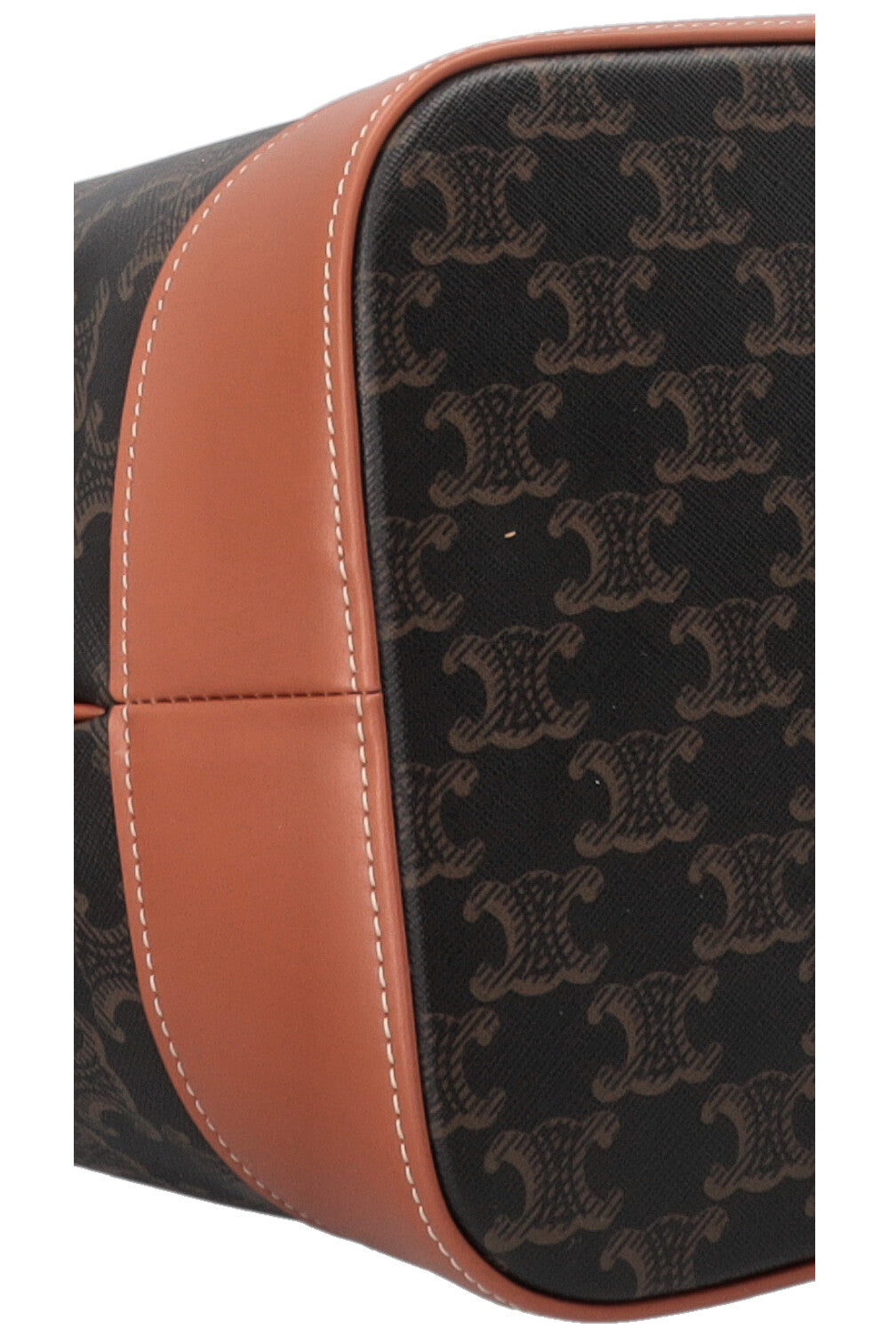 Sac seau CELINE Triomphe en toile marron
