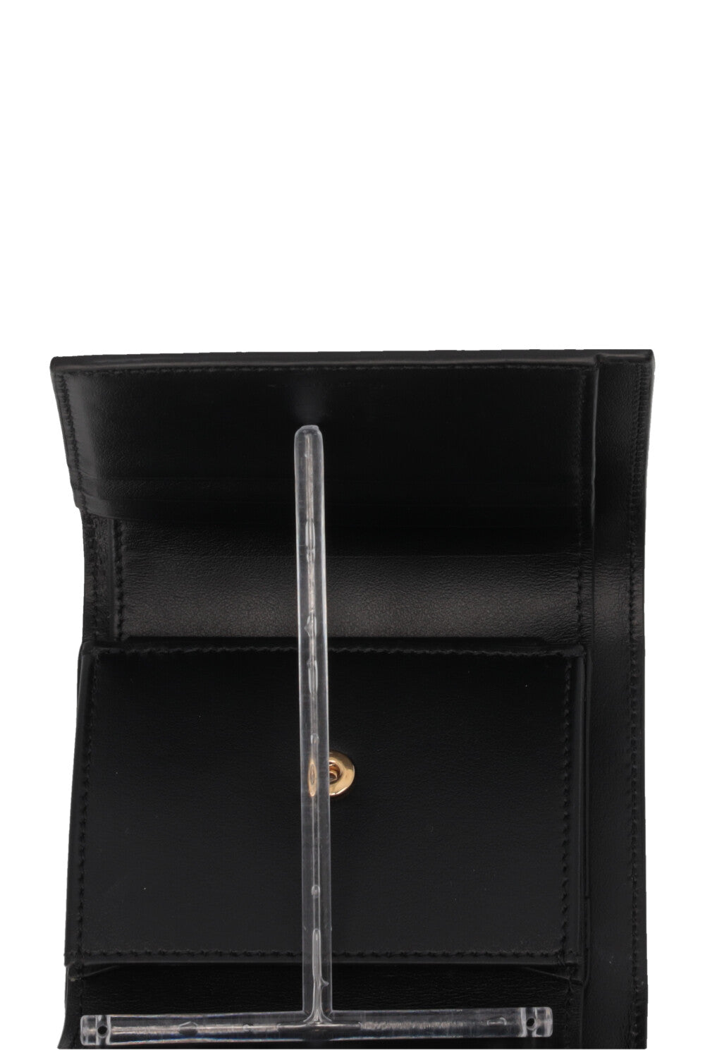 CELINE Portefeuille compact Triomphe en cuir noir