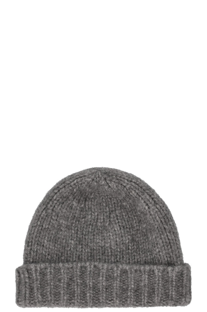 CELINE Triomphe Knit Beanie Hat Cashmere Grey