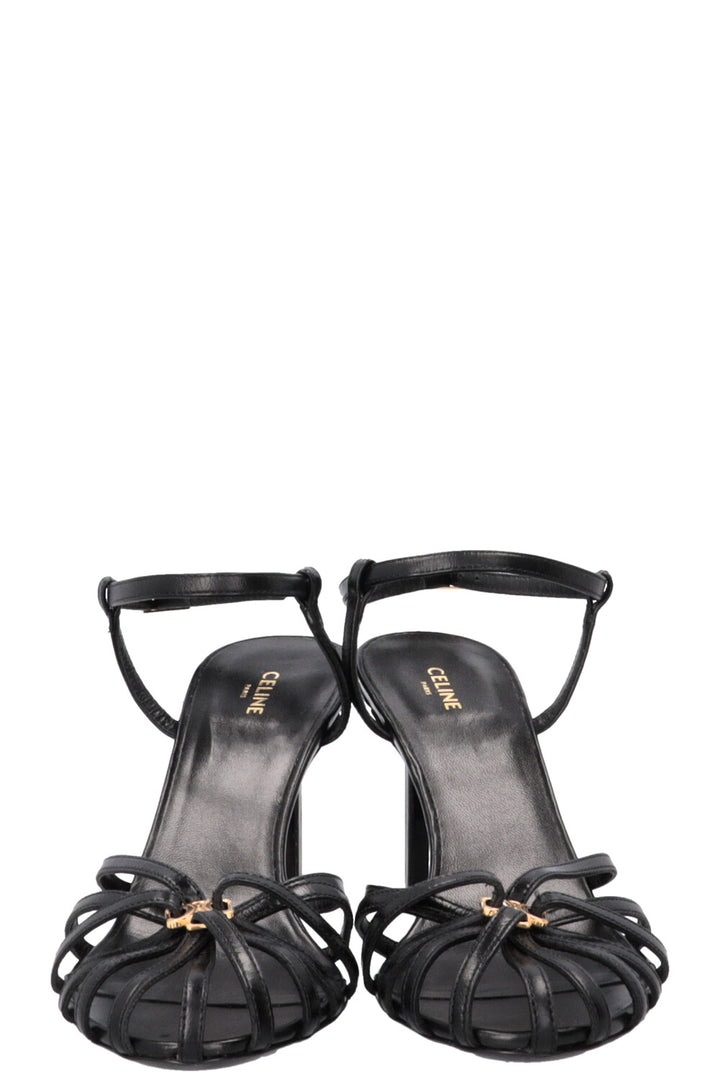 CELINE Triomphe Sandals Leather Black