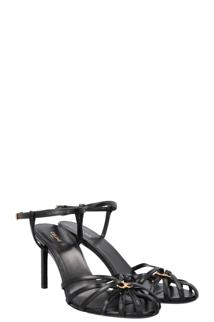 CELINE Triomphe Sandals Leather Black