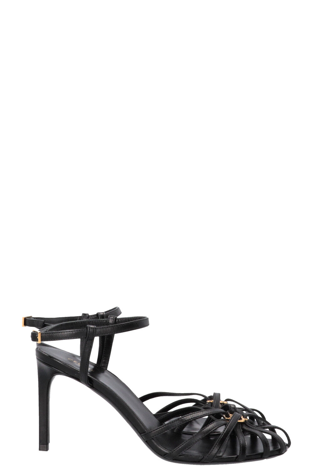 CELINE Triomphe Sandals Leather Black