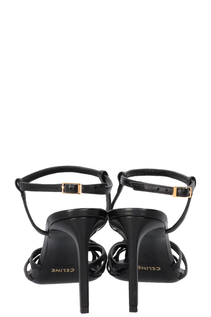 CELINE Triomphe Sandals Leather Black