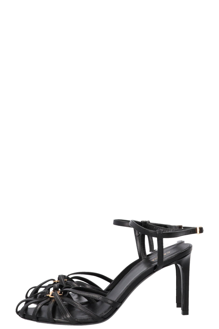 CELINE Triomphe Sandals Leather Black