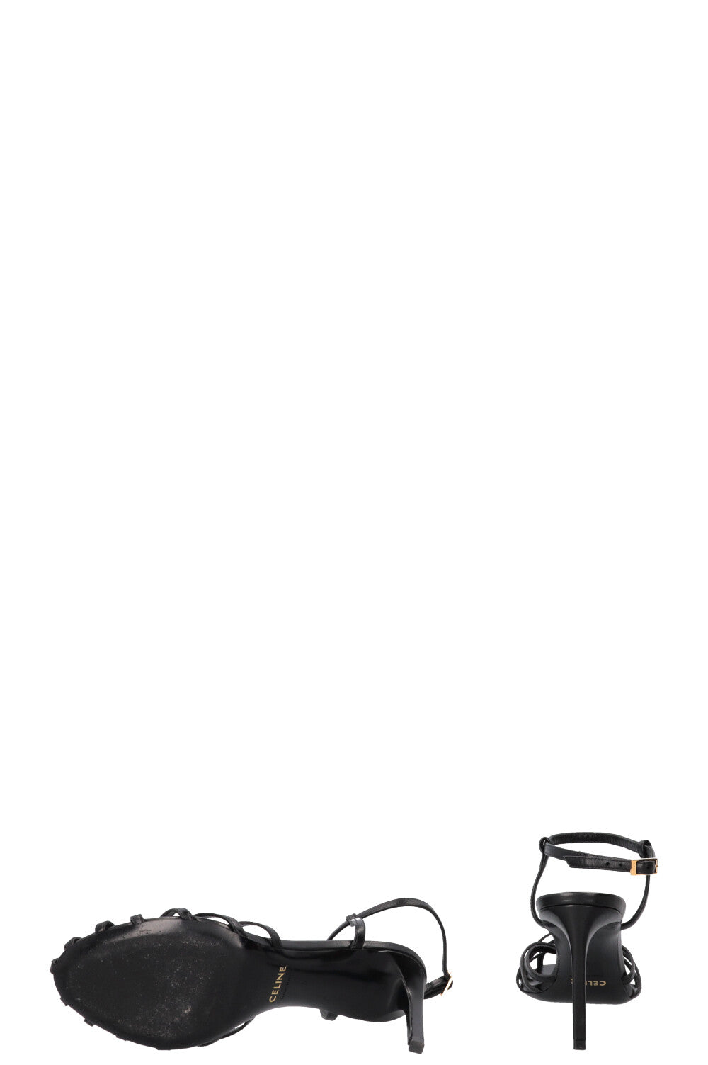 CELINE Triomphe Sandals Leather Black