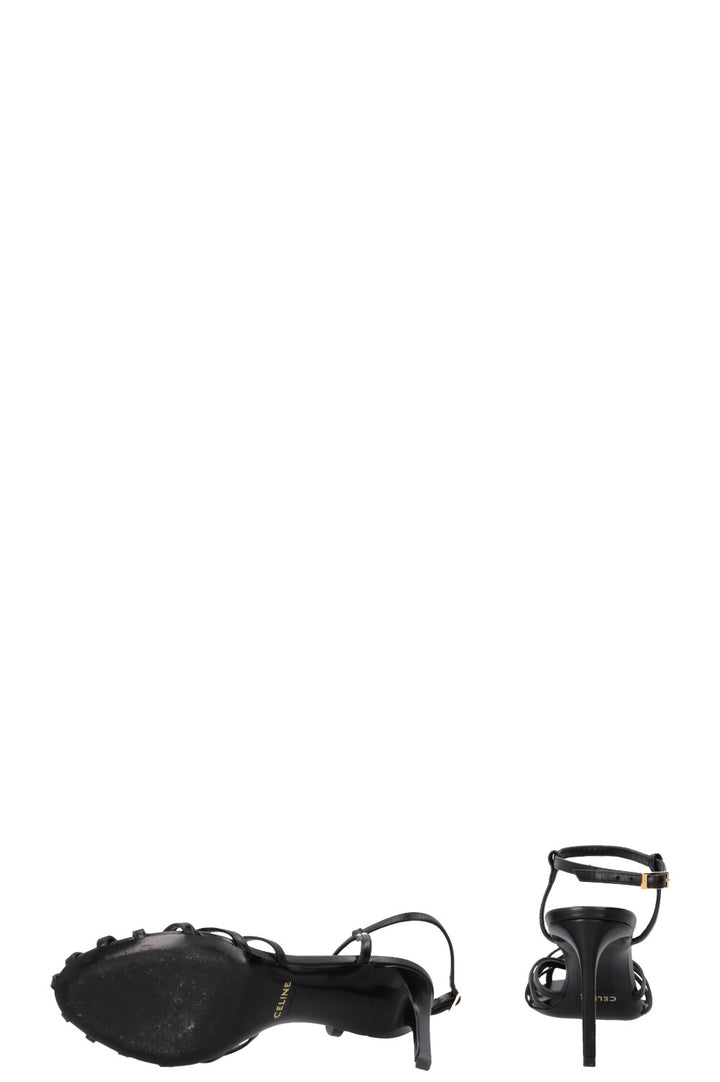 CELINE Triomphe Sandals Leather Black