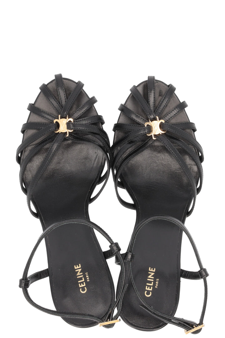 CELINE Triomphe Sandals Leather Black