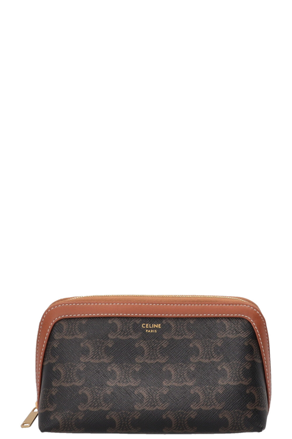CELINE Triomphe Vanity Case in Brown Canvas