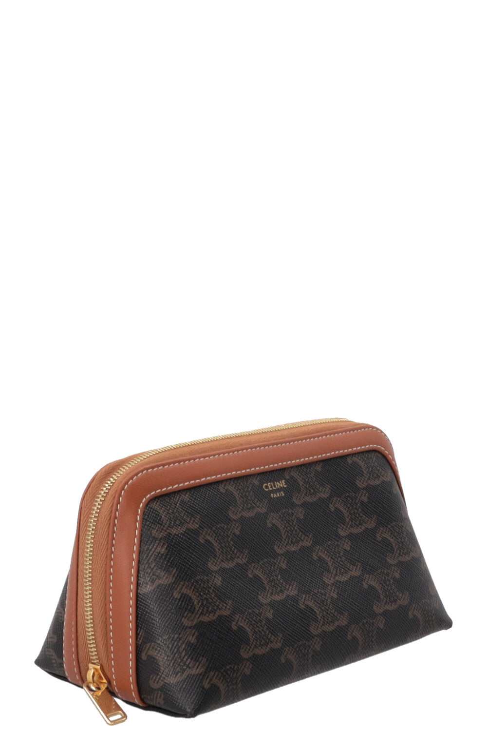CELINE Triomphe Vanity Case in Brown Canvas