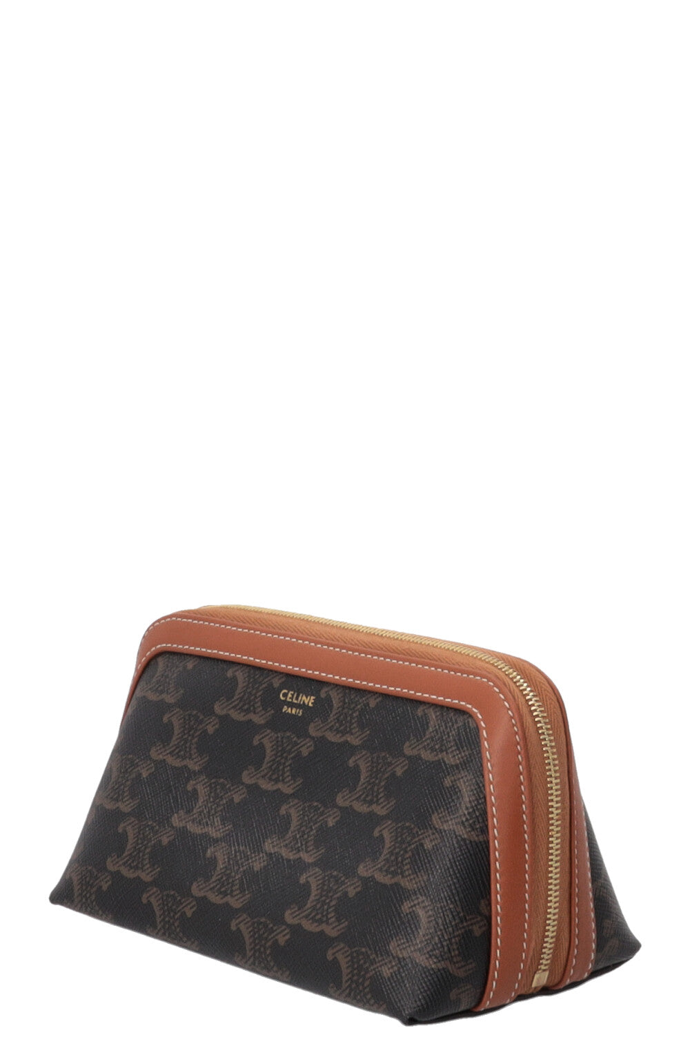 CELINE Triomphe Vanity Case in Brown Canvas