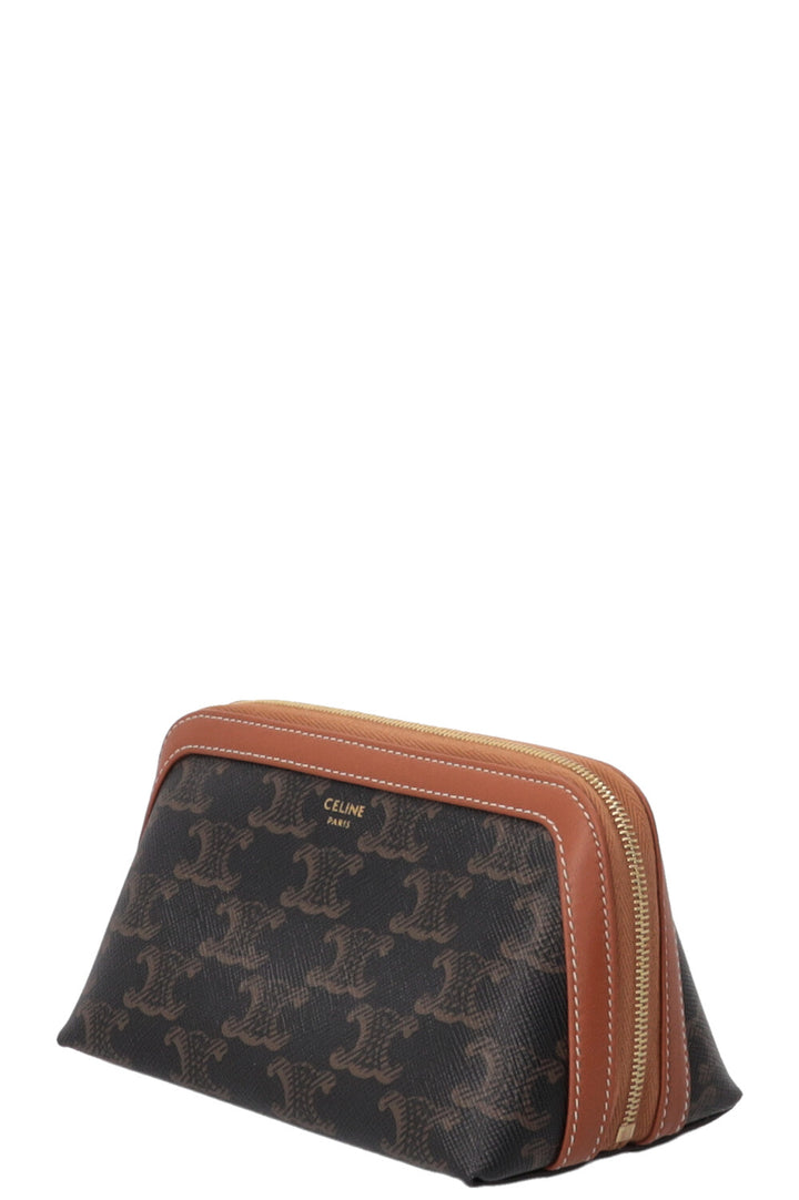 CELINE Triomphe Vanity Case in Brown Canvas