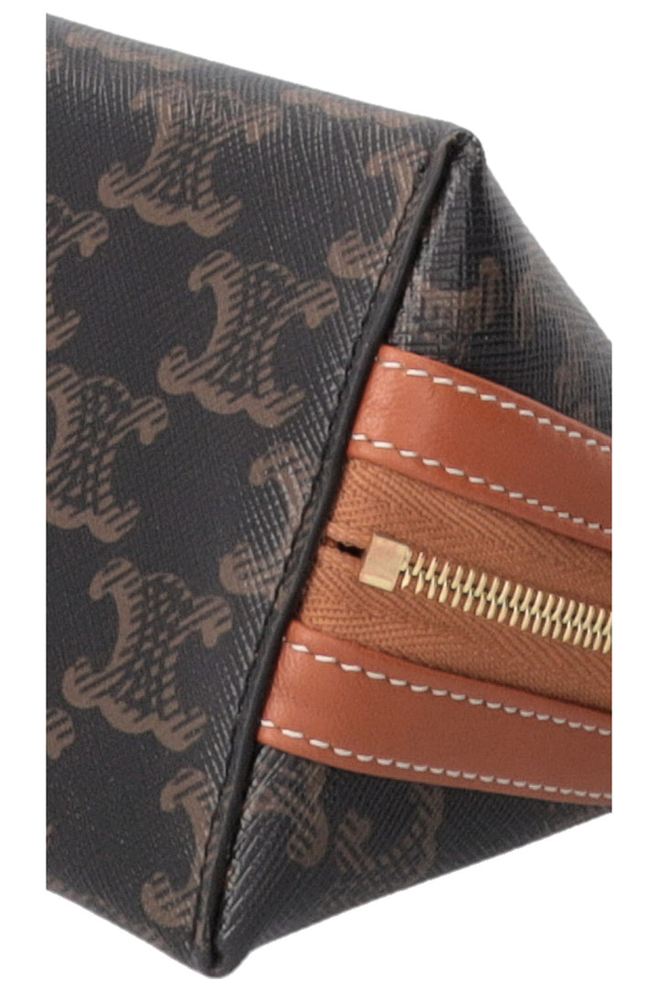 CELINE Triomphe Vanity Case in Brown Canvas