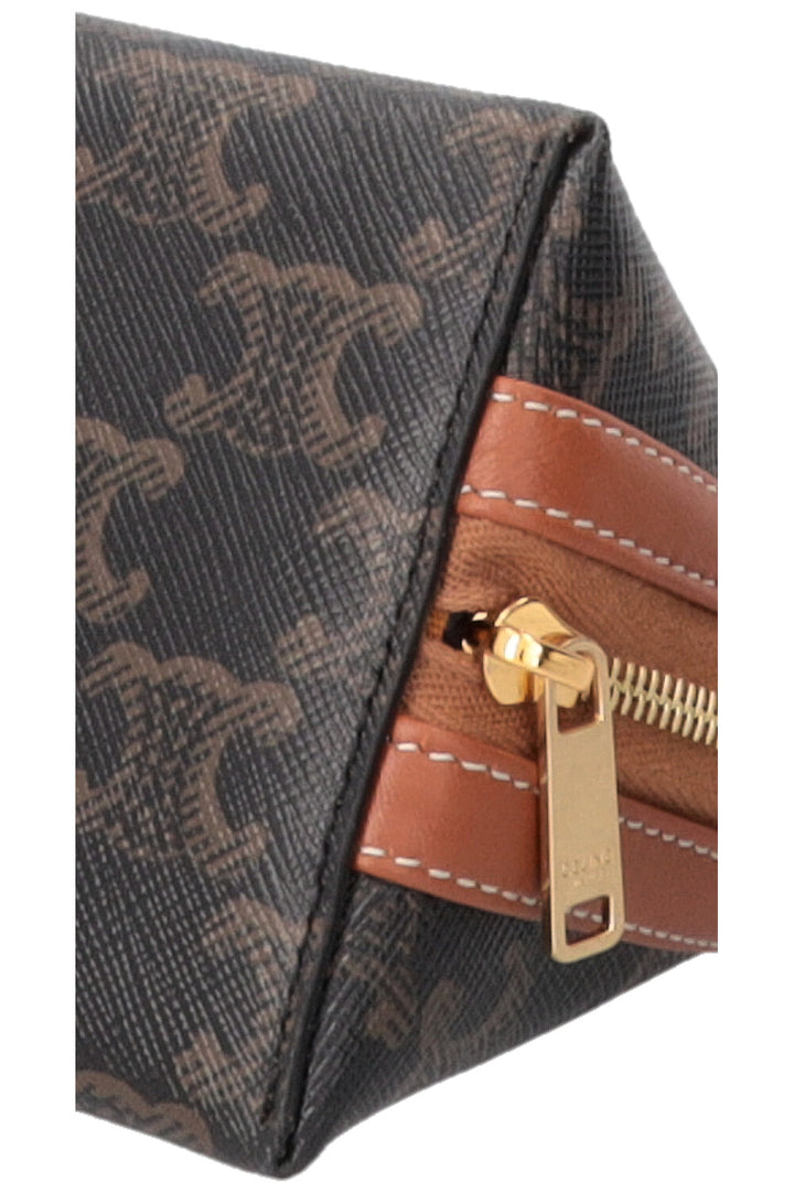 CELINE Triomphe Vanity Case in Brown Canvas