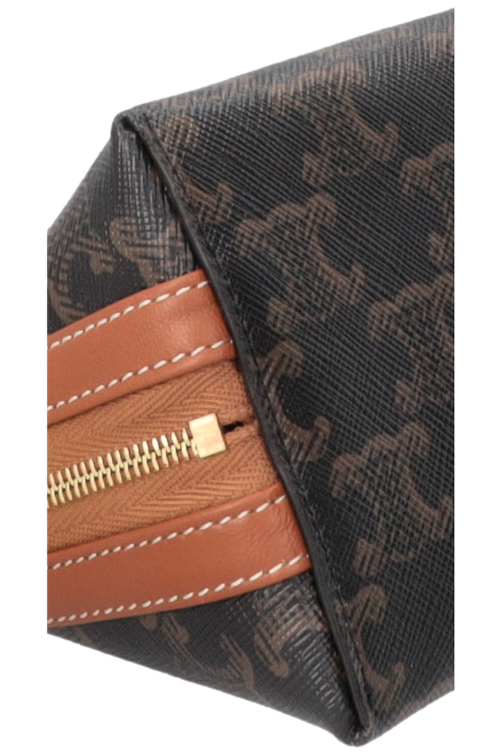 CELINE Triomphe Vanity Case in Brown Canvas