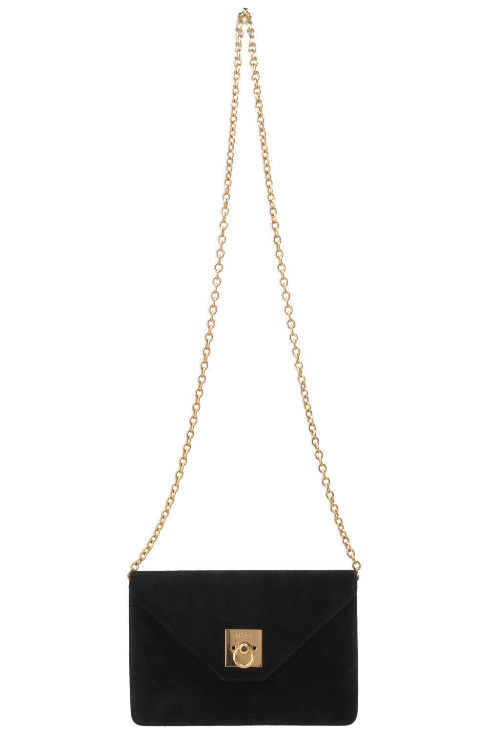 CELINE Vintage C Clutch Suede Black