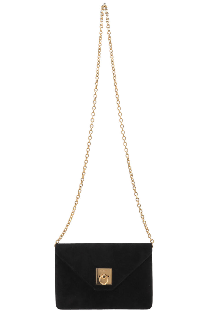 CELINE Vintage C Clutch Suede Black